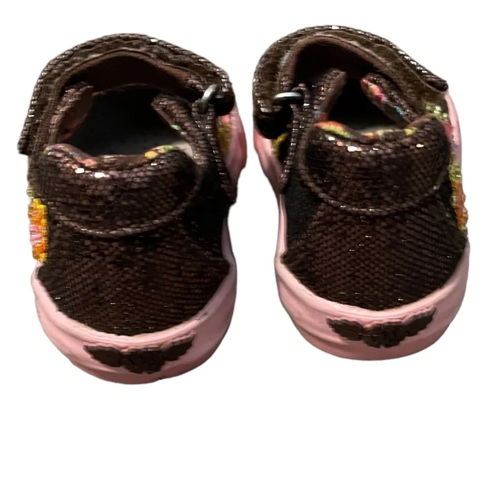 Lelli Kelly Brown‎ Sequin Mary Jane Italian Shoes Size 4 US 20 EU